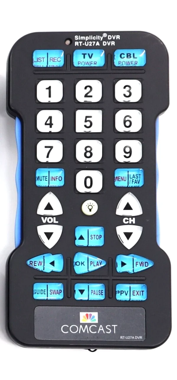 Xfinity Comcast RT-U27B Simplicity DVR Big Button Remote Control
