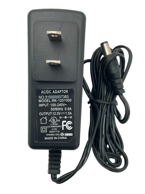 AC/DC Adapter Power Supply Switching RK-1201000 100-240V 50/60Hz .06A 12.0V 1.0A