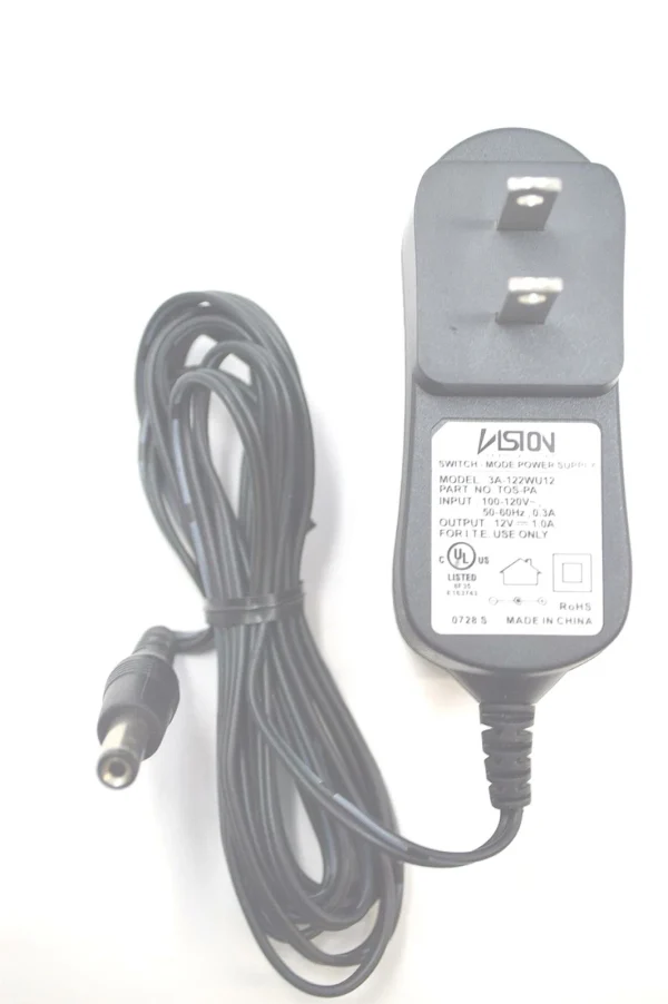 Vision Power Adapter 3A-122WU12 100-120V 50/60HZ .3A 12V 1A