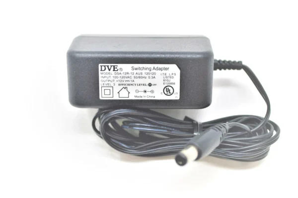 DVE Power Adapter DSA-12R-12 AUS 120120 100-120VAC 50/60HZ .3A 12V 1A