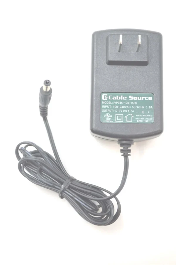 Cable Source Adapter IVP045-120-1500 100-240VAC 50/60HZ .8A 12V 1.5A