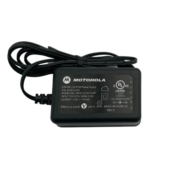 Motorola Power Adapter MT20-21120-A04F 503913-007 110-127V 60Hz 12V .75A