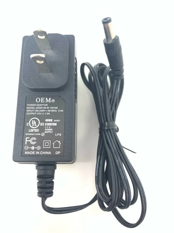 OEM Power Adapter ADS0128-W 120100 100-240V 50/60Hz .5A 12V 1A