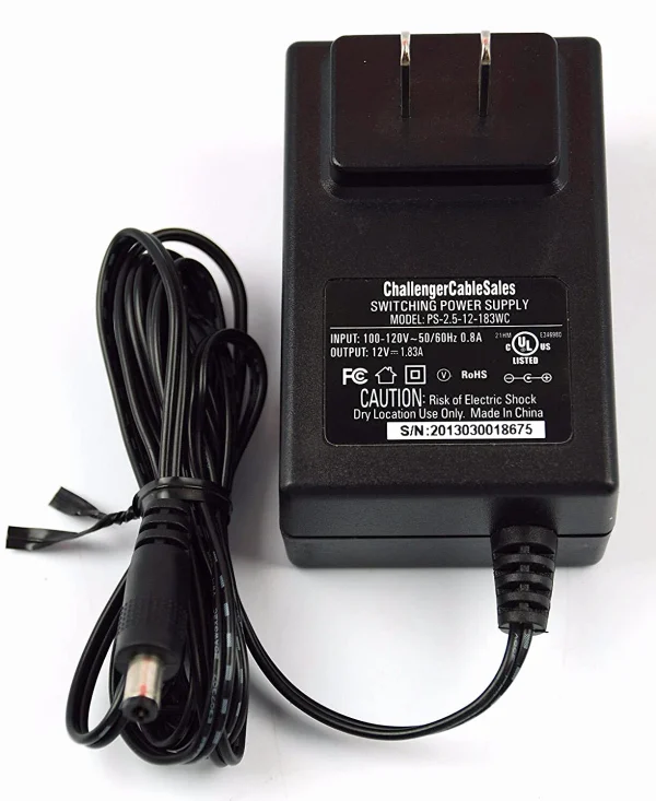 Challenger Power Adapter PS-2.5-12-183WC 100-120V 50/60HZ .8A 12V 1.83A