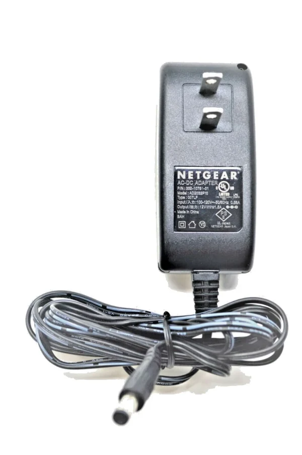 NETGEAR POWER ADAPTER 332-10751-01 100-120V 50-60HZ .58A 12V 1.5A