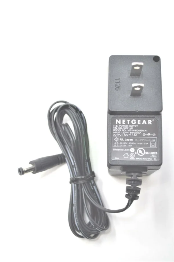 Netgear Power Adapter MT18-9120150-A1 332-10221-01 120V 60Hz .5A 12V 1.5A